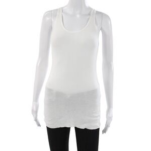 Inhabit Womens Basic Scoop Neck Sleeveless Tank White Size PP